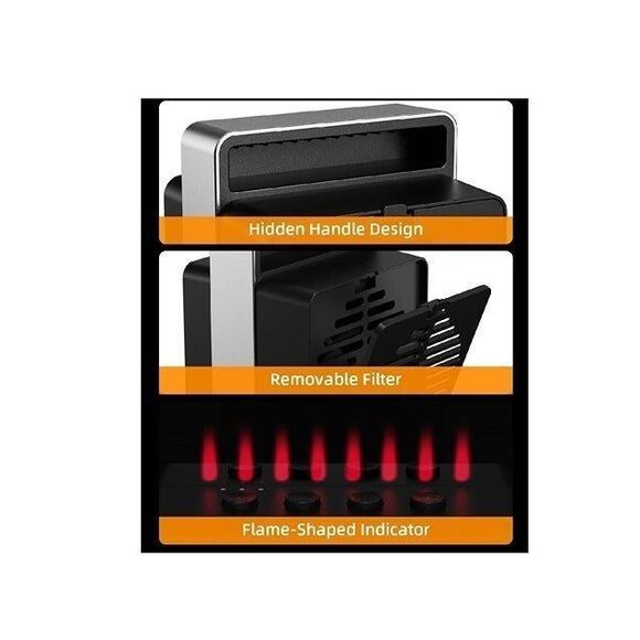 Electric Space Heater with Oscillation & Overheat Tip-Over Protection Black - Picture 6 of 9